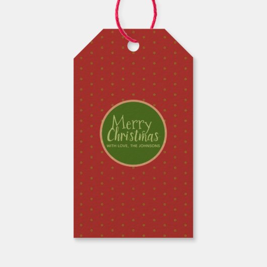 Rode Kerstfoto Voeg aangepaste tekst Gift Label Cadeaulabel (Achterkant)