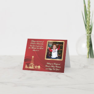 Rode Kerstfoto Wenskaart Feestdagen Kaart