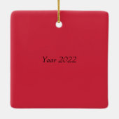 Rode kerstgnomen keramisch ornament (Achterkant)