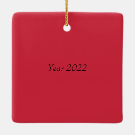 Rode kerstgnomen keramisch ornament (Achterkant)