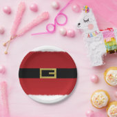 Rode kerstgordel en witte kerst papieren bordje (Feest)