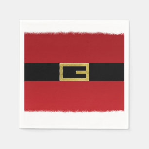 Rode kerstgordel en witte kerst servet