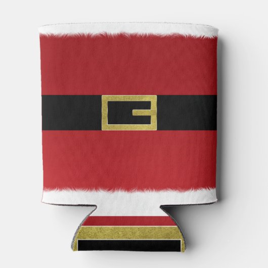 Rode kerstgordel en witte kerstfeestdag blikjeskoeler (Achterkant)