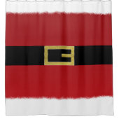 Rode kerstgordel en witte kerstfeestdag douchegordijn (Voorkant)