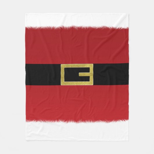 Rode kerstgordel en witte kerstfeestdag fleece deken (Voorkant)