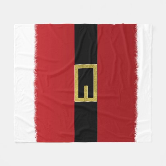 Rode kerstgordel en witte kerstfeestdag fleece deken (Voorkant (Horizontaal))