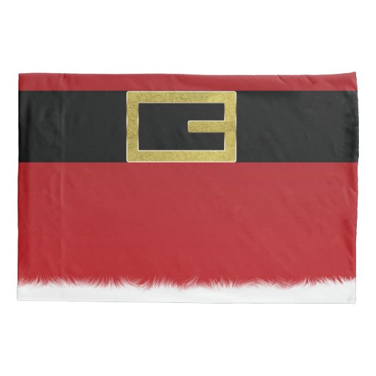 Rode kerstgordel en witte kerstfeestdag kussensloop (Achterkant)