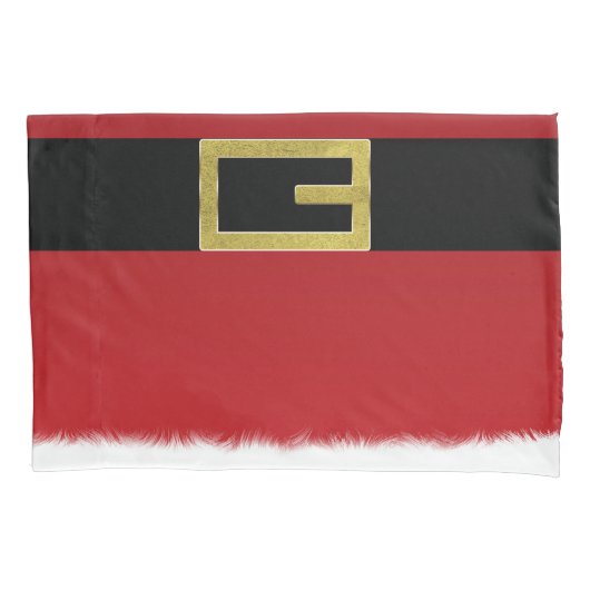 Rode kerstgordel en witte kerstfeestdag kussensloop (Voorkant)