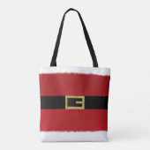 Rode kerstgordel en witte kerstfeestdag tote bag (Achterkant)