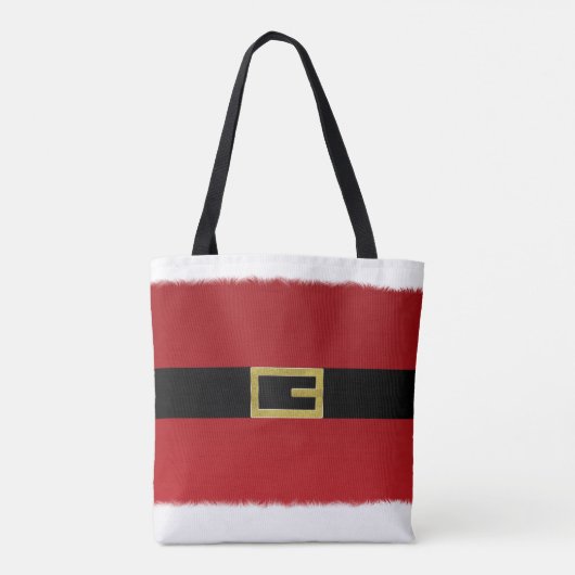 Rode kerstgordel en witte kerstfeestdag tote bag (Achterkant)