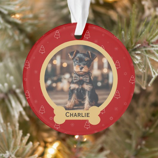 Rode Kersthondennaam Kerstgeschenk Ornament (Boom)