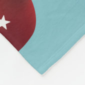 Rode kerstinslag op blauw met aangepaste tekst fleece deken (Hoek)