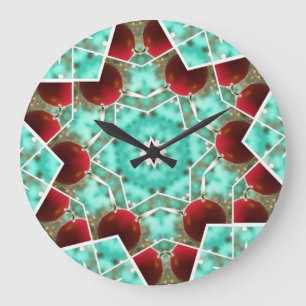 Rode kerstkaars grote klok