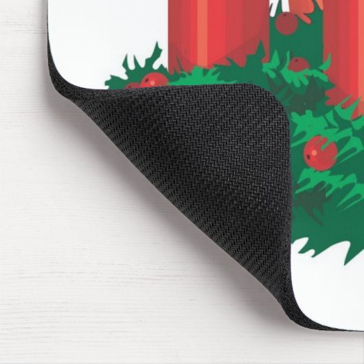 Rode kerstkaarsen muismat (Hoek)