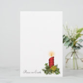 Rode kerstkaarsstationery briefpapier (Staand voorkant)