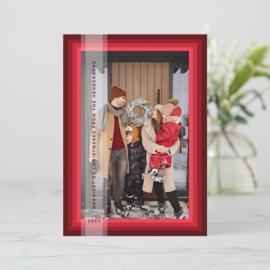 Rode kerstkaart (Staand voorkant)