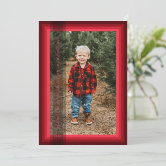 Rode kerstkaart (Staand voorkant)