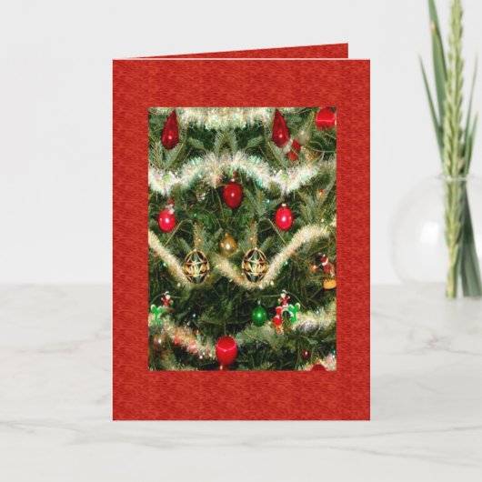 Rode kerstkaart feestdagen kaart (Voorkant)