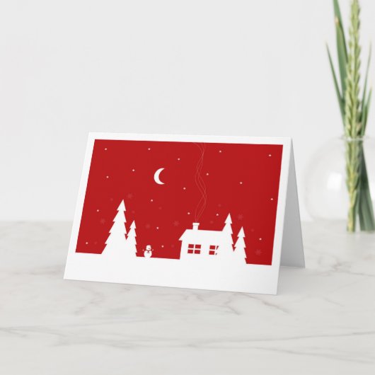 Rode kerstkaart feestdagen kaart (Voorkant)