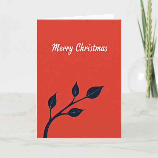 Rode kerstkaart met script kaart (Voorkant)