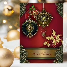 Rode kerstkaarten voor christenen feestdagen kaart