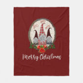 Rode Kerstkabouters Trendy Elfen Fleece Deken (Voorkant)