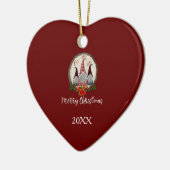 Rode Kerstkabouters Trendy Elfen  Keramisch Ornament (Links)