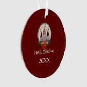 Rode Kerstkabouters Trendy Elfen Ornament (voorkant)
