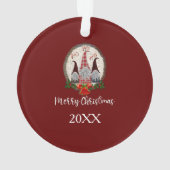 Rode Kerstkabouters Trendy Elfen Ornament (achterkant)