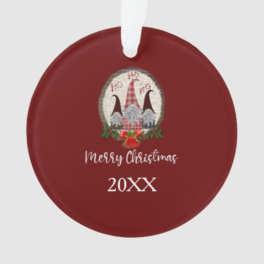 Rode Kerstkabouters Trendy Elfen Ornament (voorkant)