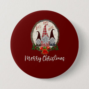 Rode Kerstkabouters Trendy Elfen Ronde Button 7,6 Cm