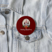 Rode Kerstkabouters Trendy Elfen Ronde Button 7,6 Cm (In situ)