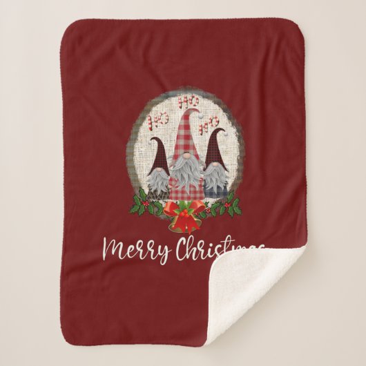 Rode Kerstkabouters Trendy Elfen Sherpa Deken (Voorkant)