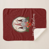 Rode Kerstkabouters Trendy Elfen Sherpa Deken (Voorkant (horizontaal))