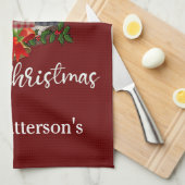 Rode Kerstkabouters Trendy Elfen Theedoek (Quarter Fold)