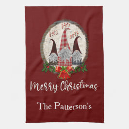 Rode Kerstkabouters Trendy Elfen Theedoek