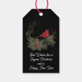 Rode kerstkardinaal en witte Labels Cadeaulabel (Voorkant)