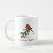 Rode kerstkardinaal met Greenery Plain Koffiemok (Links)