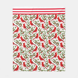 Rode kerstkardinalen fleece deken