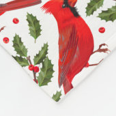 Rode kerstkardinalen fleece deken (Hoek)