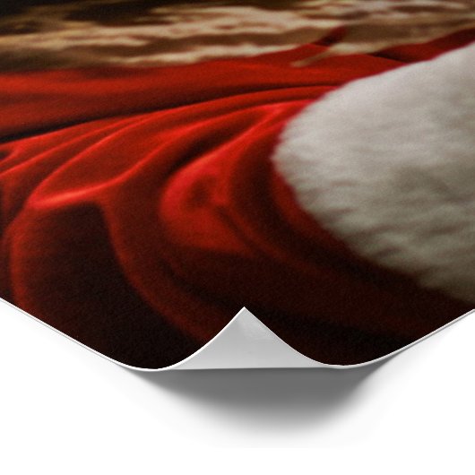  Rode Kerstkerstman Poster (Hoek)