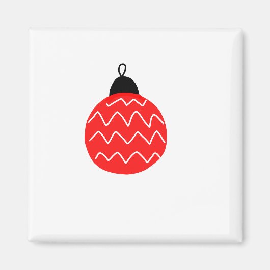 Rode kerstklokken Art Coffee mok Magneet (Voorkant)