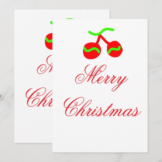 Rode kerstklokken vrolijk kerstfeest naamdatum toe feestdagenkaart (Voorkant / Achterkant)