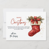 Rode kerstkous Vrolijk kerstfeest Feestdagenkaart (Voorkant)