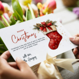 Rode kerstkous Vrolijk kerstfeest Feestdagenkaart