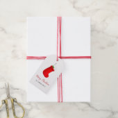 Rode kerstkousen Gift labels Cadeaulabel (Met Touw)