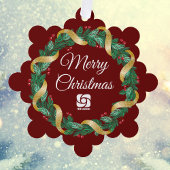 Rode Kerstkrans Custom Company Marketing Ornament Kaart