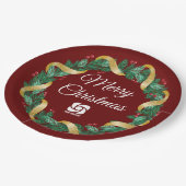 Rode Kerstkrans Custom Company Marketing Papieren Bordje (Gekanteld)