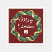 Rode Kerstkrans Custom Company Marketing Servet (Voorkant)