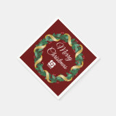 Rode Kerstkrans Custom Company Marketing Servet (Hoek)